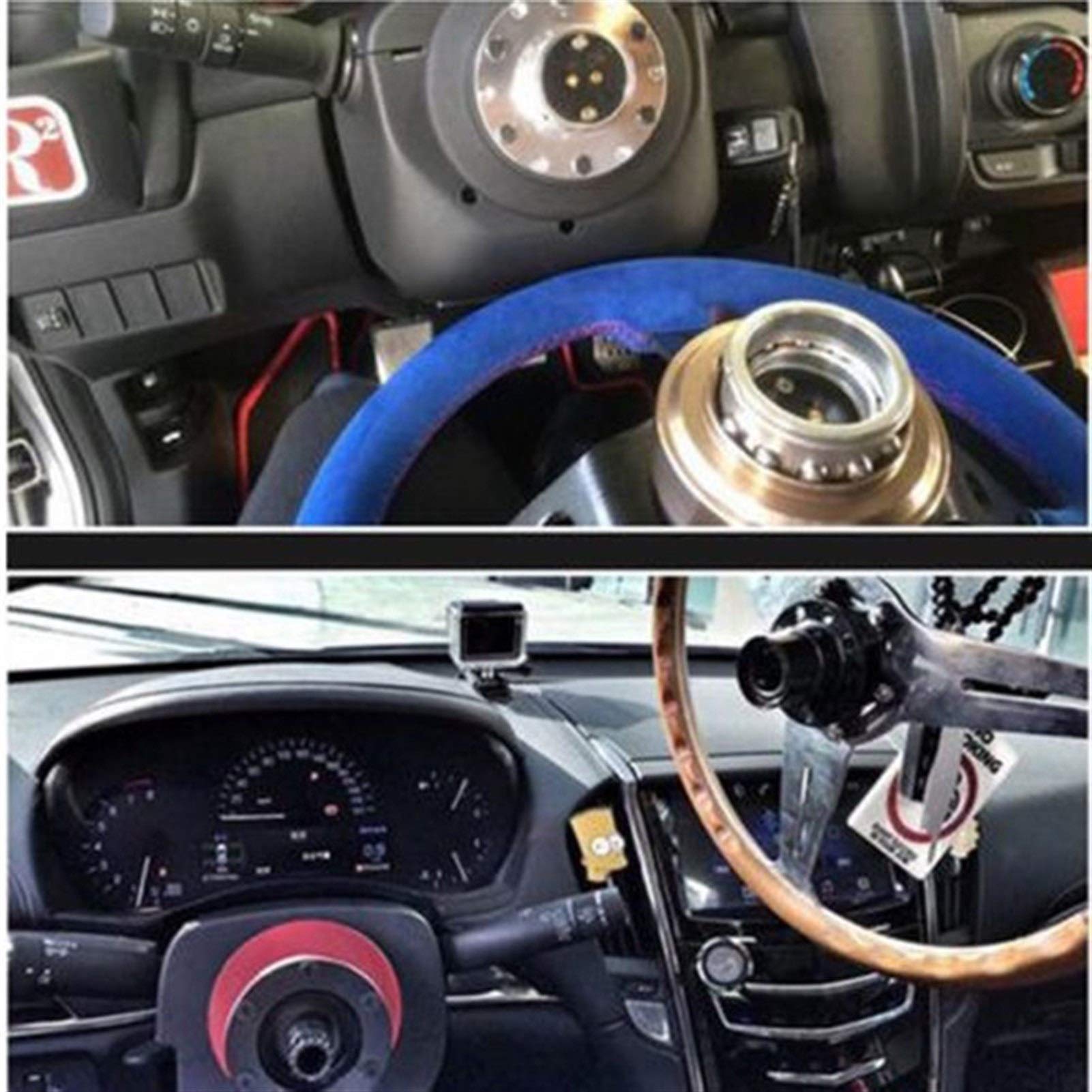 Universal Car Auto szybkozłączka do kierownicy Snap Off piasta Adapter zestaw Boss aluminium Zestaw piasty kierownicy(Blue)