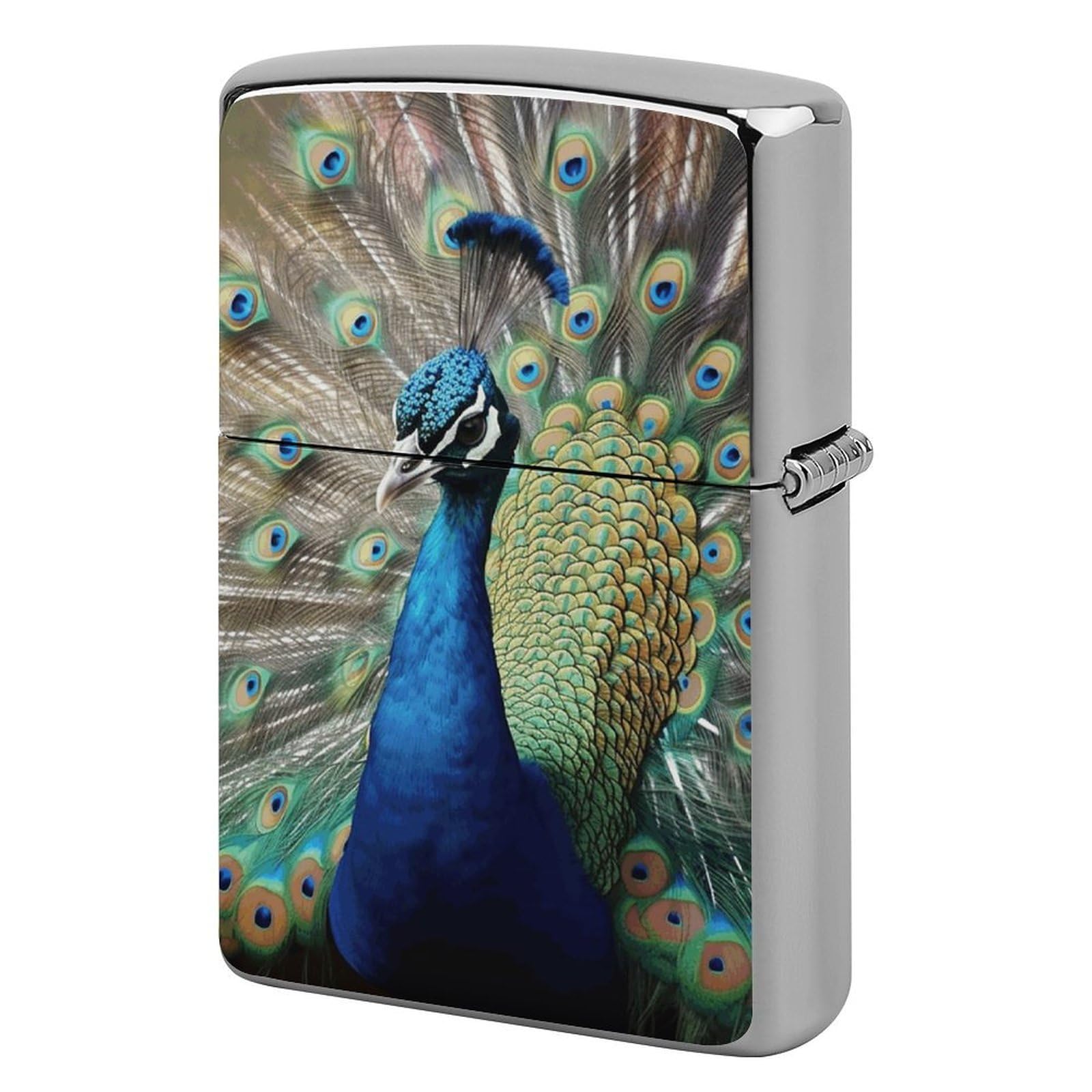 The Peacock Lighter Cover for Men, Personalized Lighter Case for Birthday Gift, Flip-Top Lighters Protective Cover, Portable Lighters Shell for Outdoor, Travel
