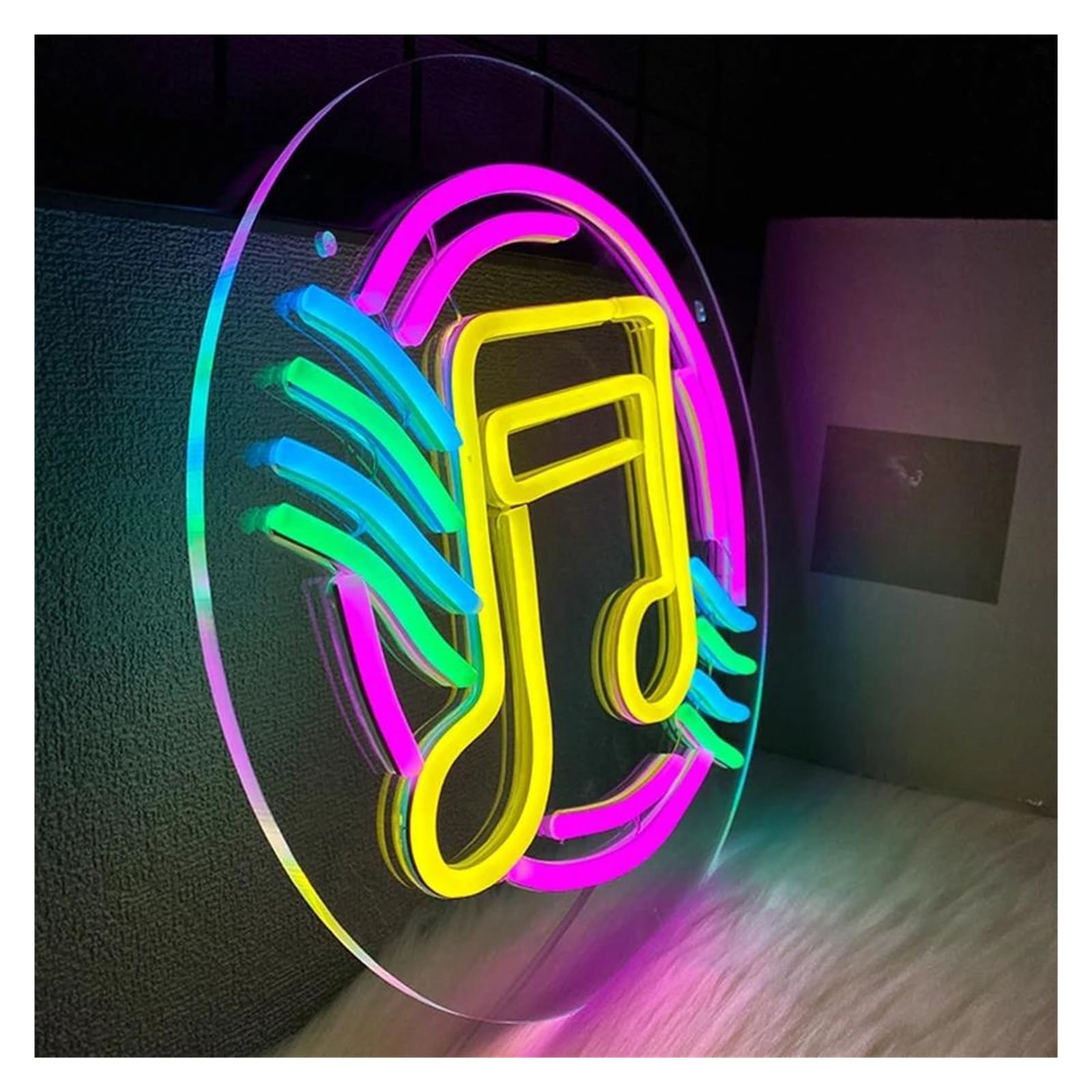 Luci al Neon Da Parete Luci Al Neon Con Notazione Musicale, Decorazione Artistica Per La Casa, Decorazione Per Feste Di Negozi Di Musica 30cmх30cm