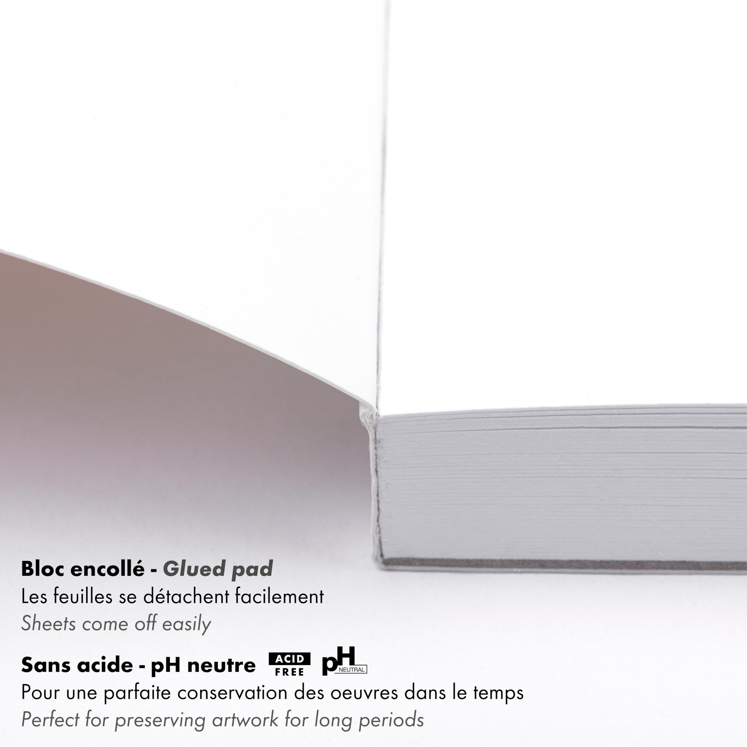 Clairefontaine 96536C Blocco collato PaintON multi-tecnica - 40 fogli carta da disegno multi-tecnica Grana molto leggera - Bianca - A3 29,7x42 cm 250g