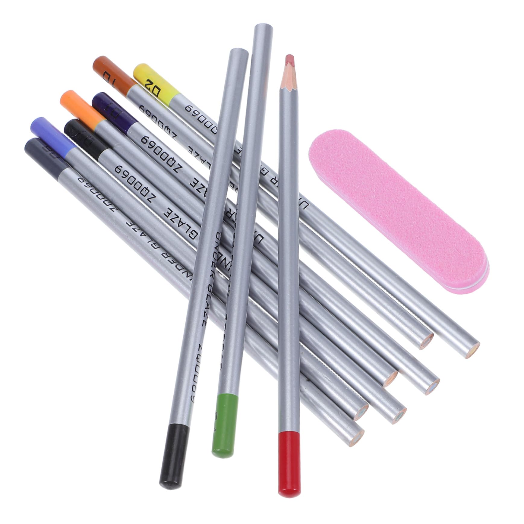 Crayons à glaçure céramique sous glaçure kit 10 couleurs avec papier ponçage pour poterie