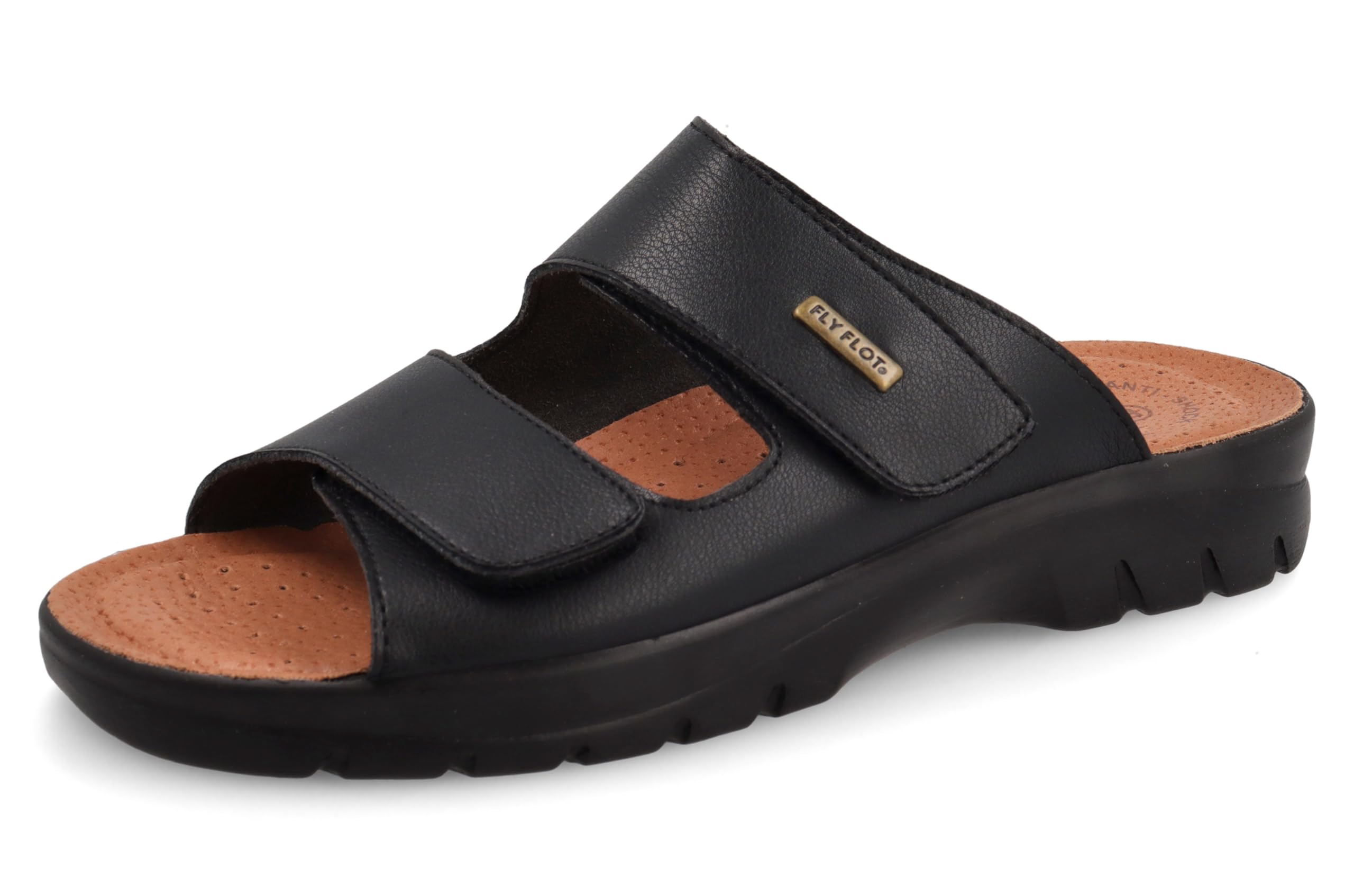 Fly Flot Ciabatte Uomo In Microfibra Elastica Con Strappo Regolabile, Sottopiede Imbottito Antishock In Pelle CiabatteUomo