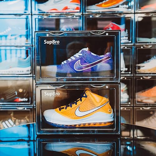 Miniatura 5 de SupBro Caja de colección  Caja de almacenamiento de fácil acceso  Almacenamiento plegable de plástico apilable para zapatos deportivos con logotipo