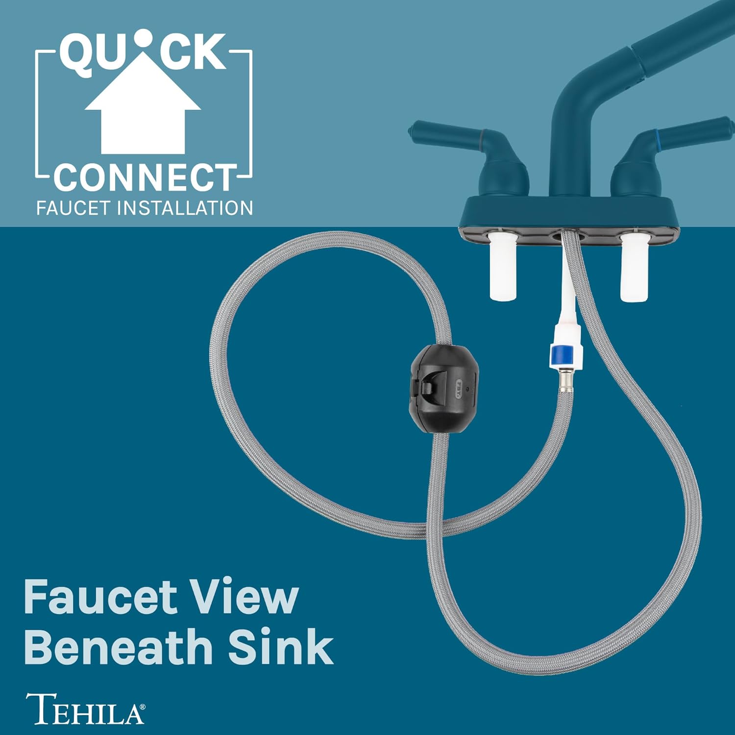 JS Jackson Supplies Dual Handle Pull Out Faucet, Black Finish, 4 Inch Center Set, Universal Utility Sink or Laundry Tub ABS Plastic Faucet with Spray Setting