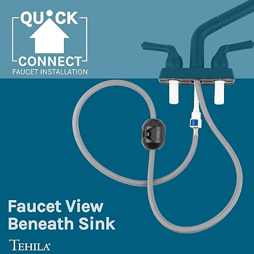 Miniatura 8 de JS Jackson Supplies Grifo extraíble de doble mango, acabado cromado, juego central de 4 pulgadas, fregadero universal o bañera de lavandería, grifo