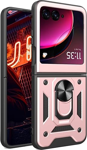 Armor - Funda para Motorola Razr +  Motorola Moto Razr Plus 2023 para hombre, protección resistente con anillo de dedo de 360 para Motorola Razr 40