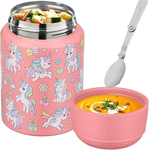 Miniatura 2 de Termo de sopa de 17 onzas para comida caliente para niños, tarro de comida aislado, contenedor térmico de almuerzo de comida caliente, lonchera de