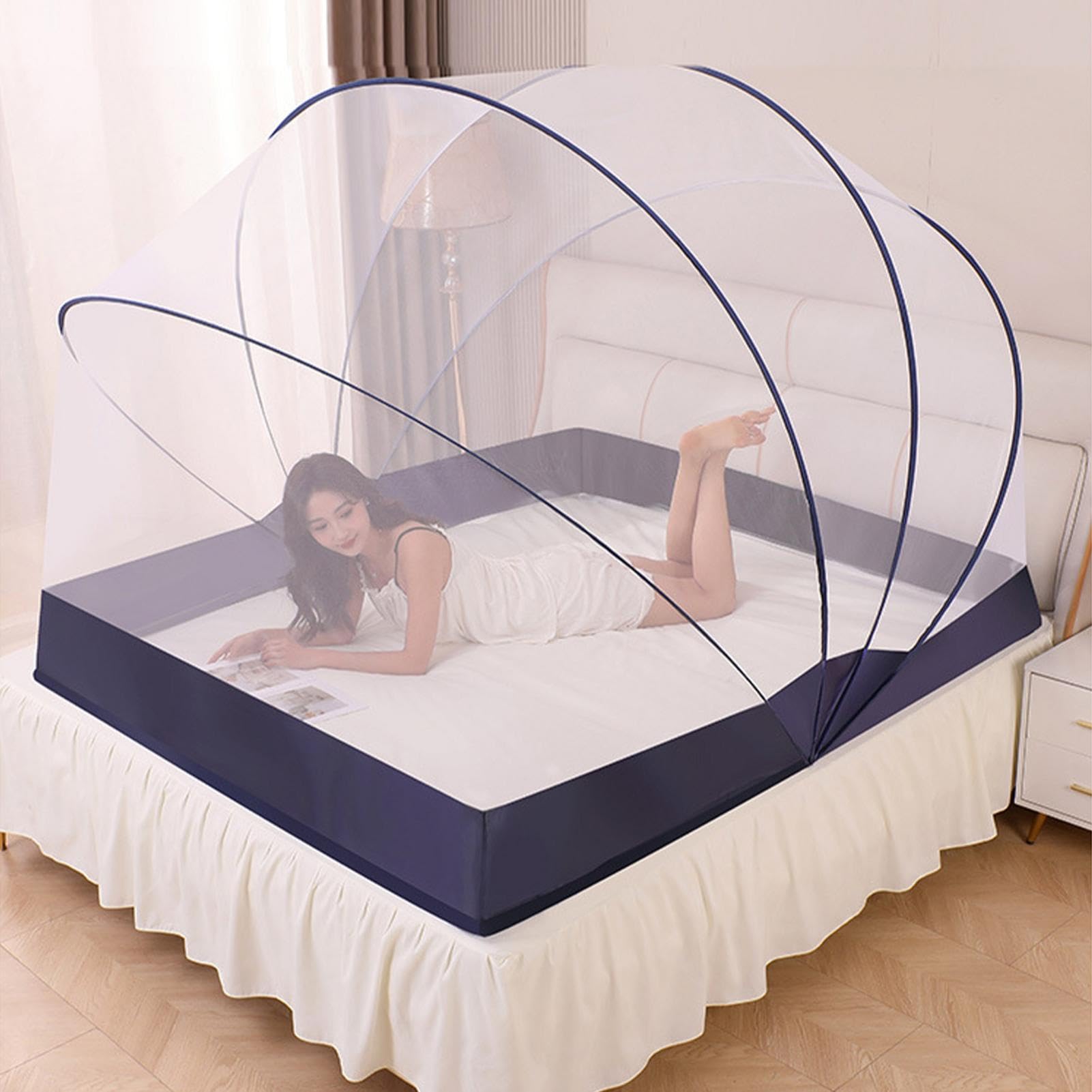Rete da appendere – Rete da appendere per letto, rete per baldacchino trasparente per letto | baldacchino per letto pieghevole per ragazze e rete trasparente 75 x 63 x 53 pollici, decorazione