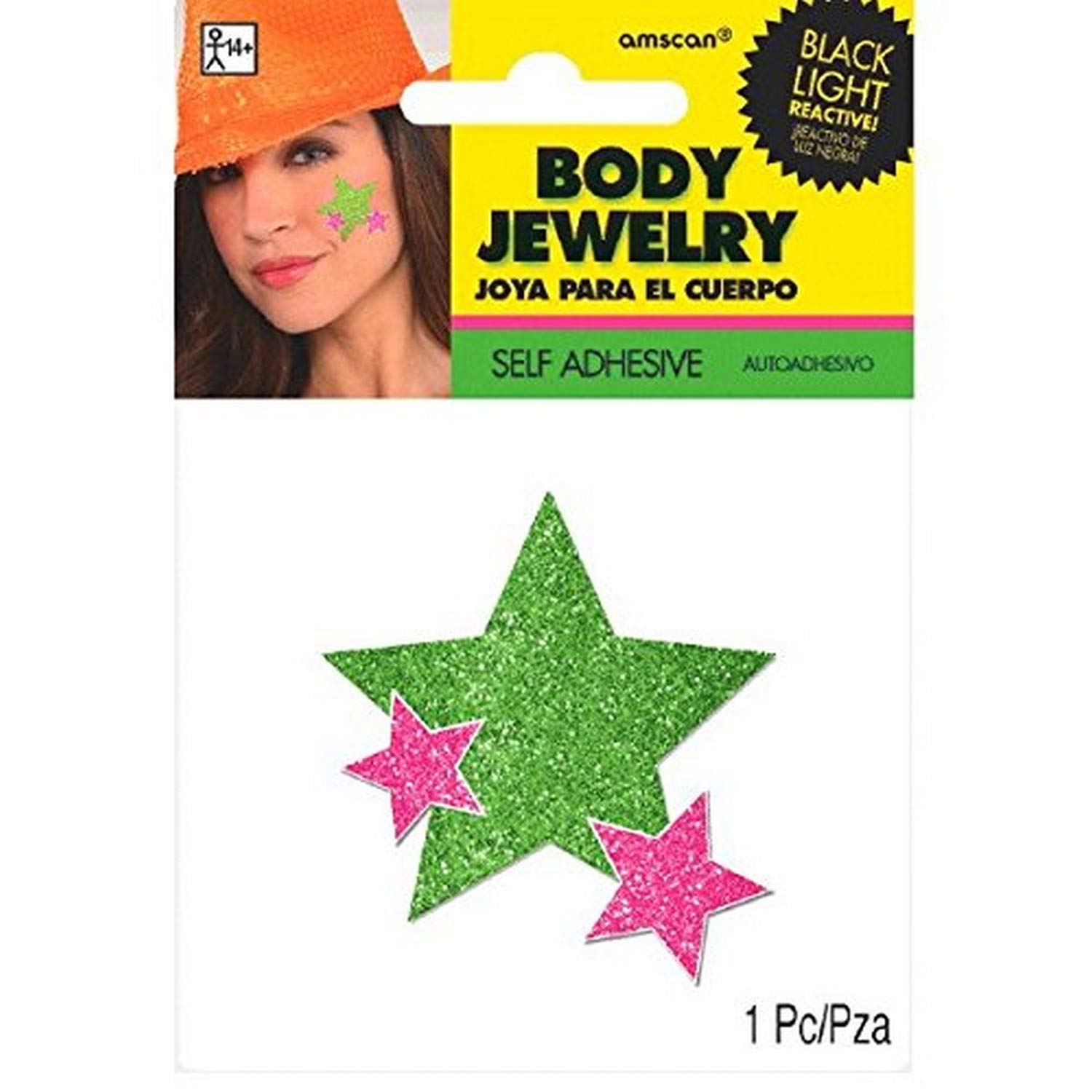 Amscan Party Posse Body Jewellery – 4-teiliges Set Mit Hut, Herz Und Schriftzug, Perfekt Für Partys & Kostüme