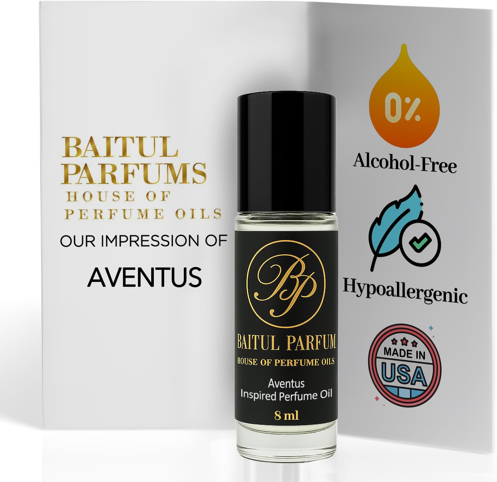 Men Premium Quality Fragrance Body Oil Roll On - similar to Creed Aventus