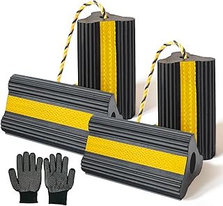 Cuñas de rueda con guantes, goma resistente, dientes de 0.315 pulgadas, base antideslizante, calcetas de rueda para vehículos recreativos, remolques, barcos, automóviles, SUV, ATV, tapón de neumático