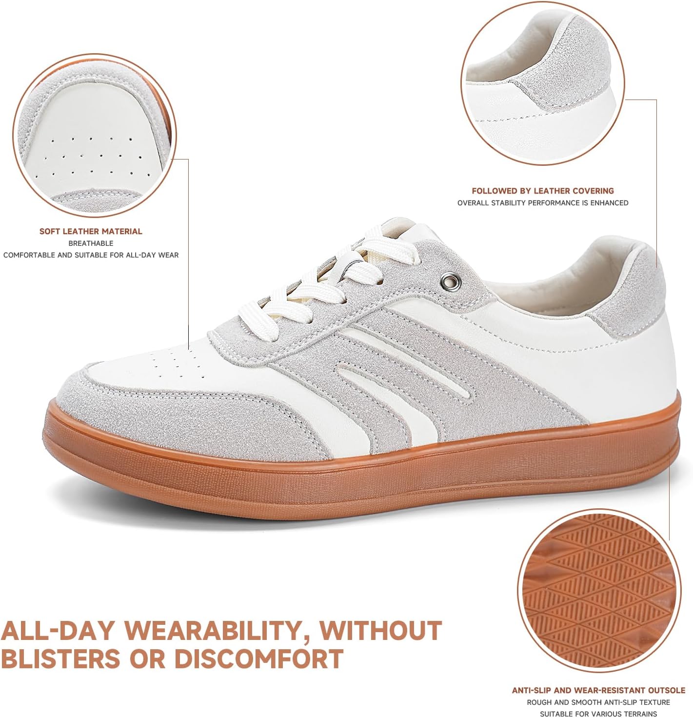 Sneakers Women Tennis Shoes Casual Leather Slip On Walking Shoes for Women