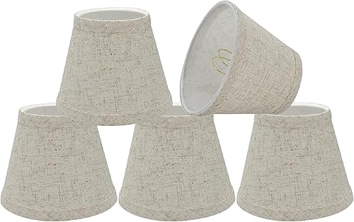Aspen Creative 32063-5A - Juego de pantallas de lámpara con clip con forma de imperio pequeño (paquete de 5), diseño de transición en beige, 5