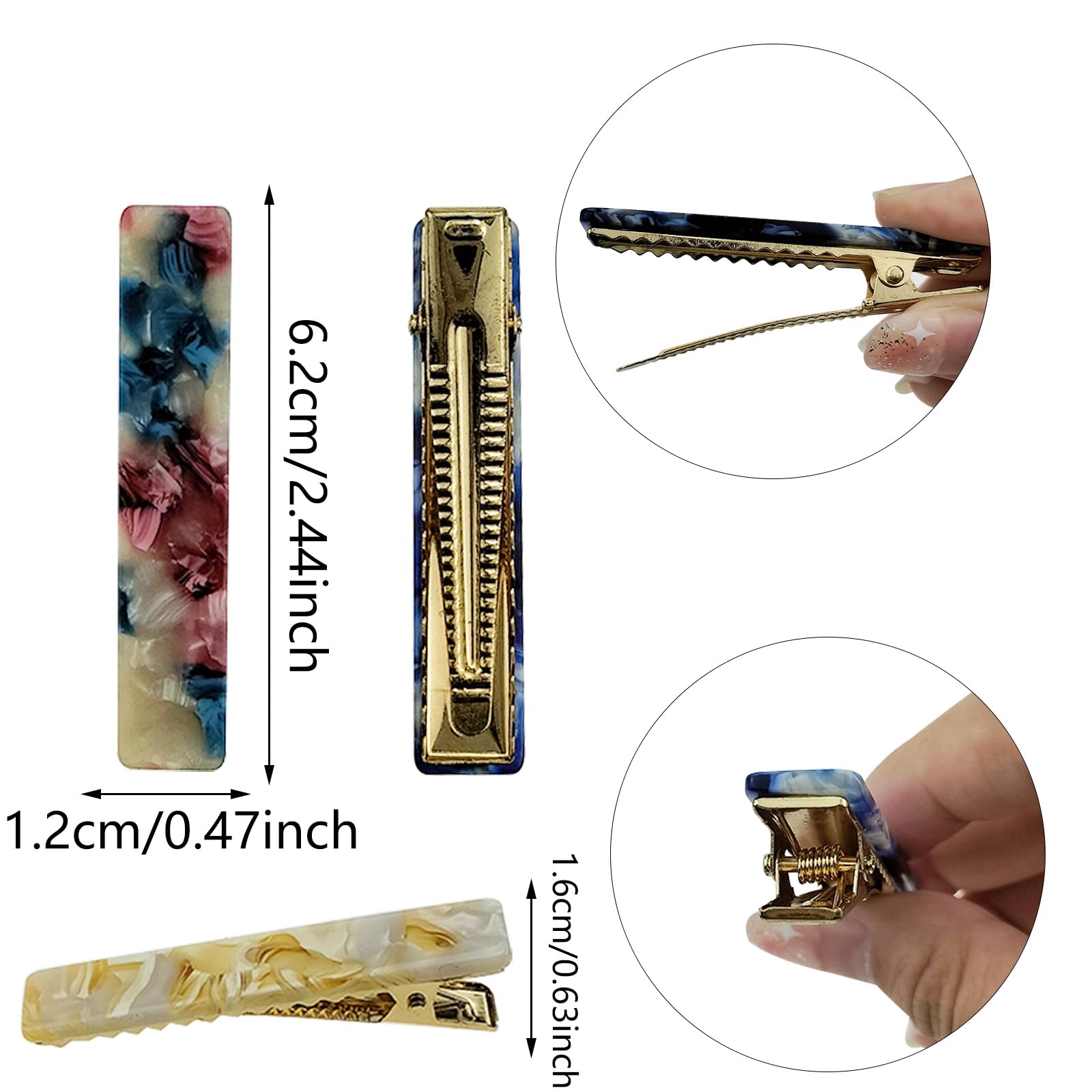 8 PCS Hair Clips,duckbill clips,Rectangle Hair Clips for Women French Design Hair Barrette Women Hair Barrettes for Fine Medium Thick Hair - Image 2
