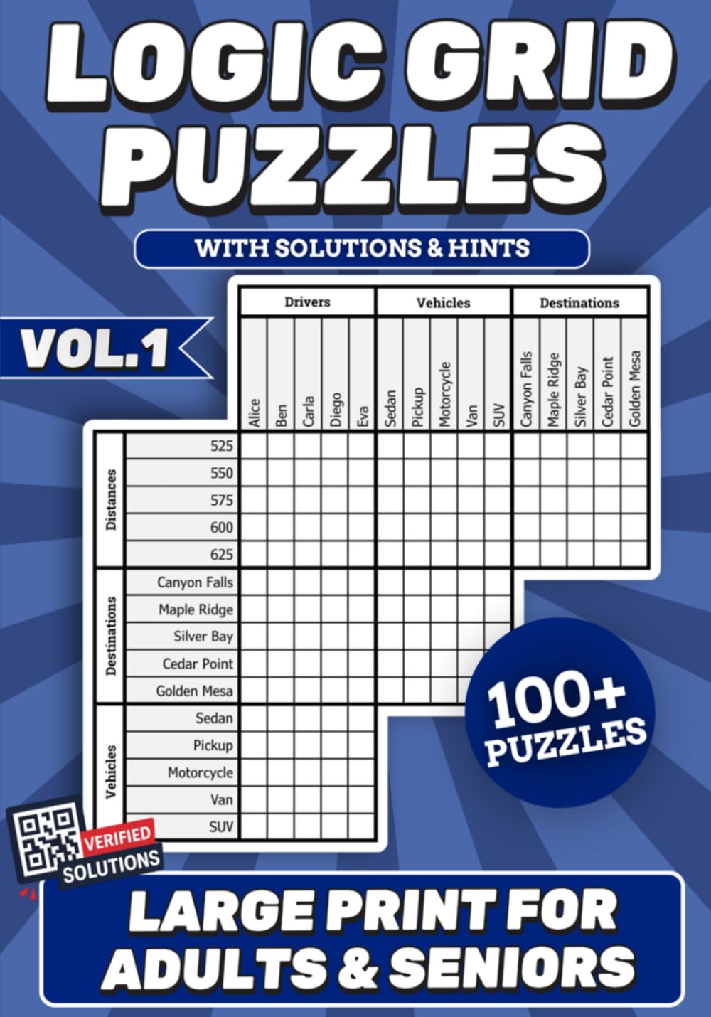 Logic Grid Puzzles for Adults: 100+ Challenging Deduction Puzzles with Solutions & Hints