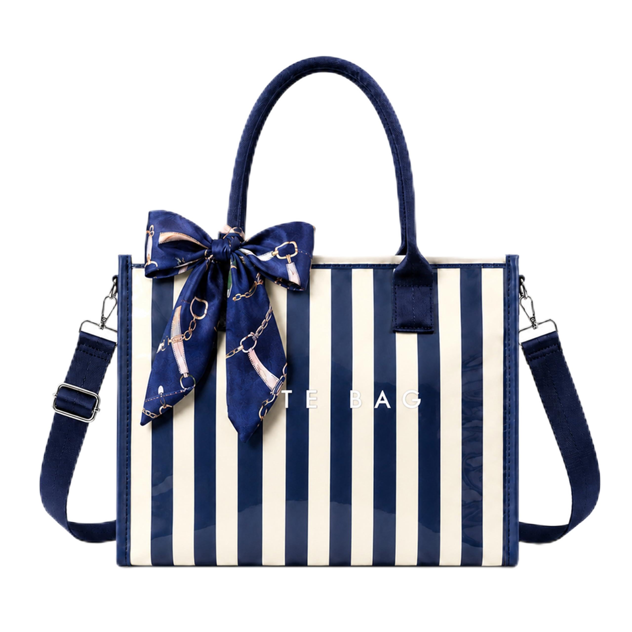 GISMTR Women's PVC Letter Print Tote Bag, Purse with Shoulder Strap