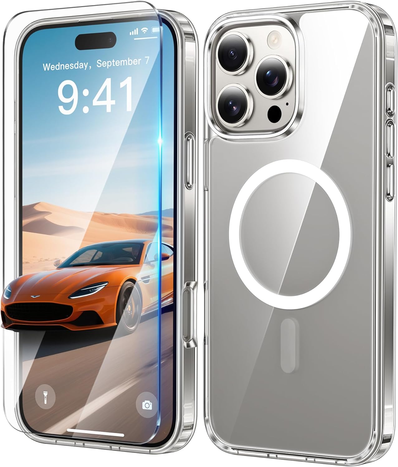 FNTCASE Clear Case for iPhone 16 Pro Cell Phone Cover | iPhone 16 Pro Phone