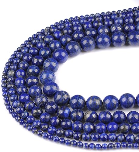 Miniatura 2 de Piedra preciosa azul de lapislázuli natural de 0.394 pulgadas (0.394 in), piedra preciosa de buena suerte a granel para hacer joyas, regalos para