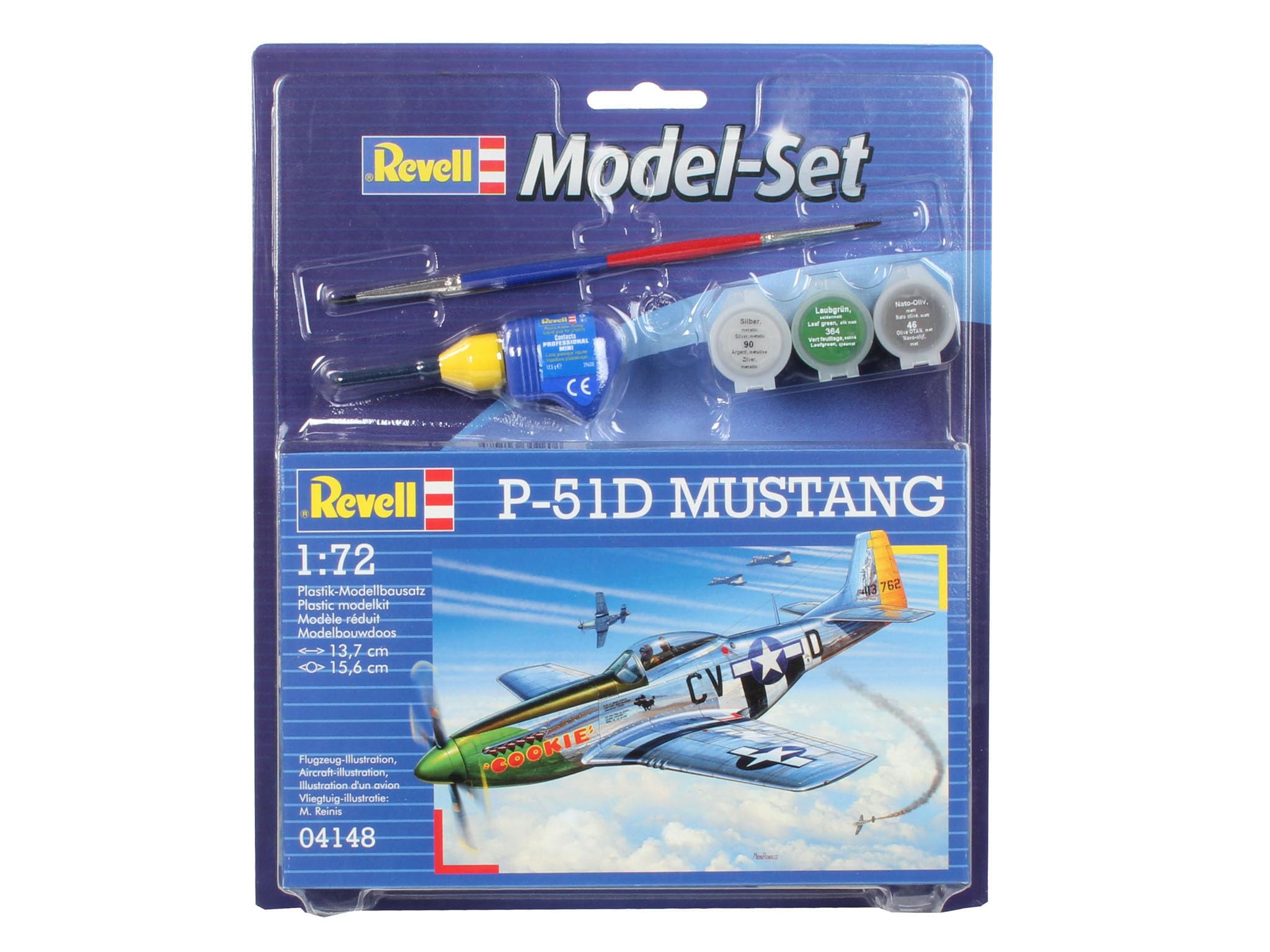 Maqueta Histórica Detallada Revell- Mustang Maqueta Avión, 10 Años, Multicolor (64148 Kit Montaje Modelo Plástico 10 Años