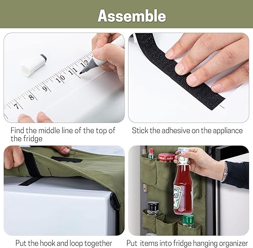 Miniatura 3 de SWISSELITE Mini organizador para nevera, almacenamiento sobre el refrigerador con 18 bolsillos, organizador colgante impermeable para dormitorio