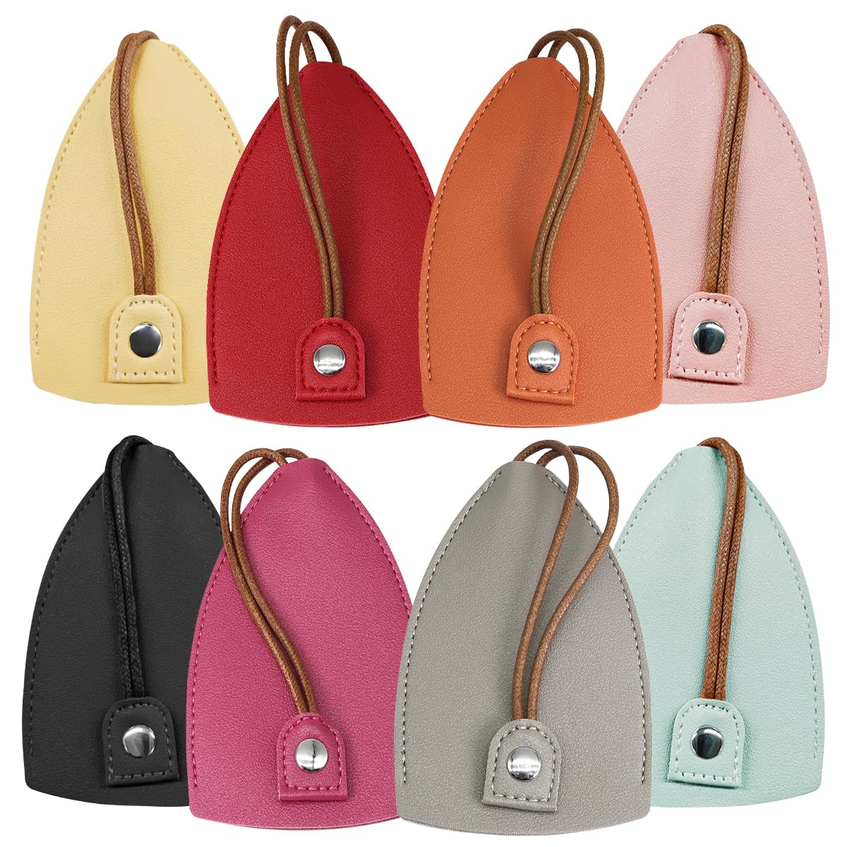 8PCS Pull Out Car Key Case, PU Leather Keychain Protective Bags, Large-Capacity Key Case Holder, Creative Key Case Cover for Halloween Christmas Presents