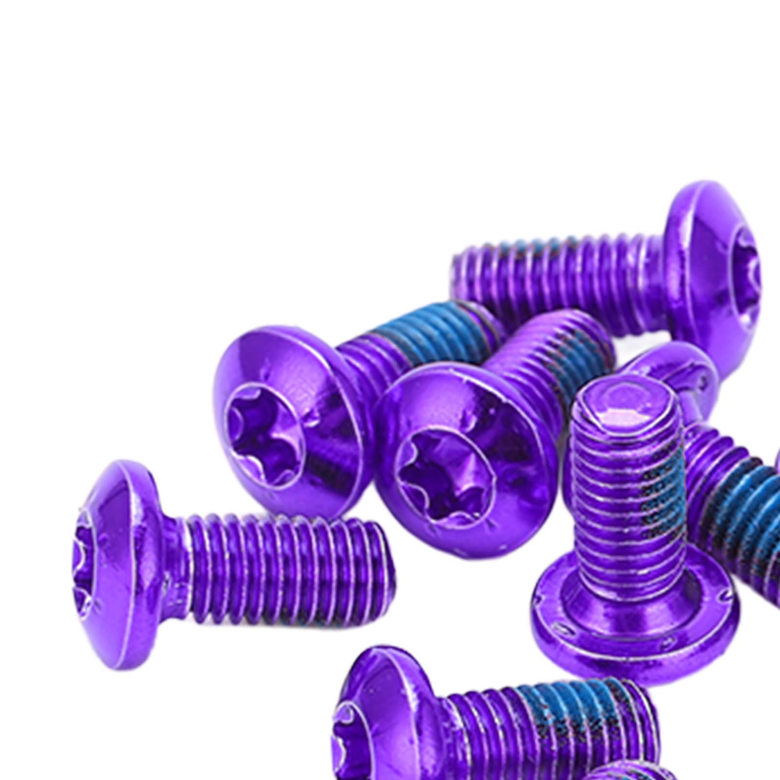 12 Sztuk M5 Tarcze Hamulcowe śruby śruby śruby Tarczy Hamulca Rowerowego (PURPLE)