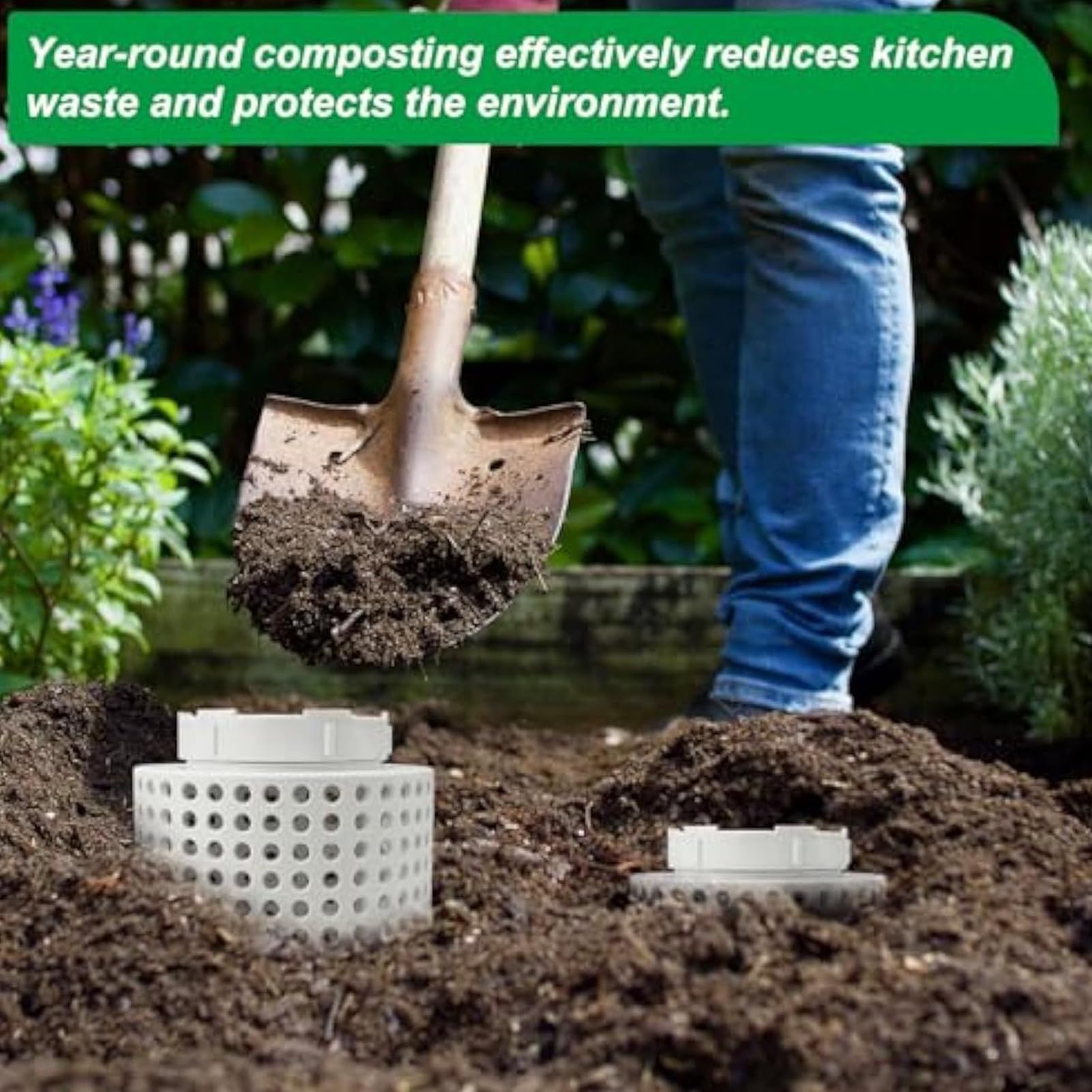 Compostador para lombrices de tierra, cubo de compost para tierra, ahorra espacio, regula la humedad, reciclaje orgánico, enriquecimiento del suelo, residuos de cocina, vida sostenible
