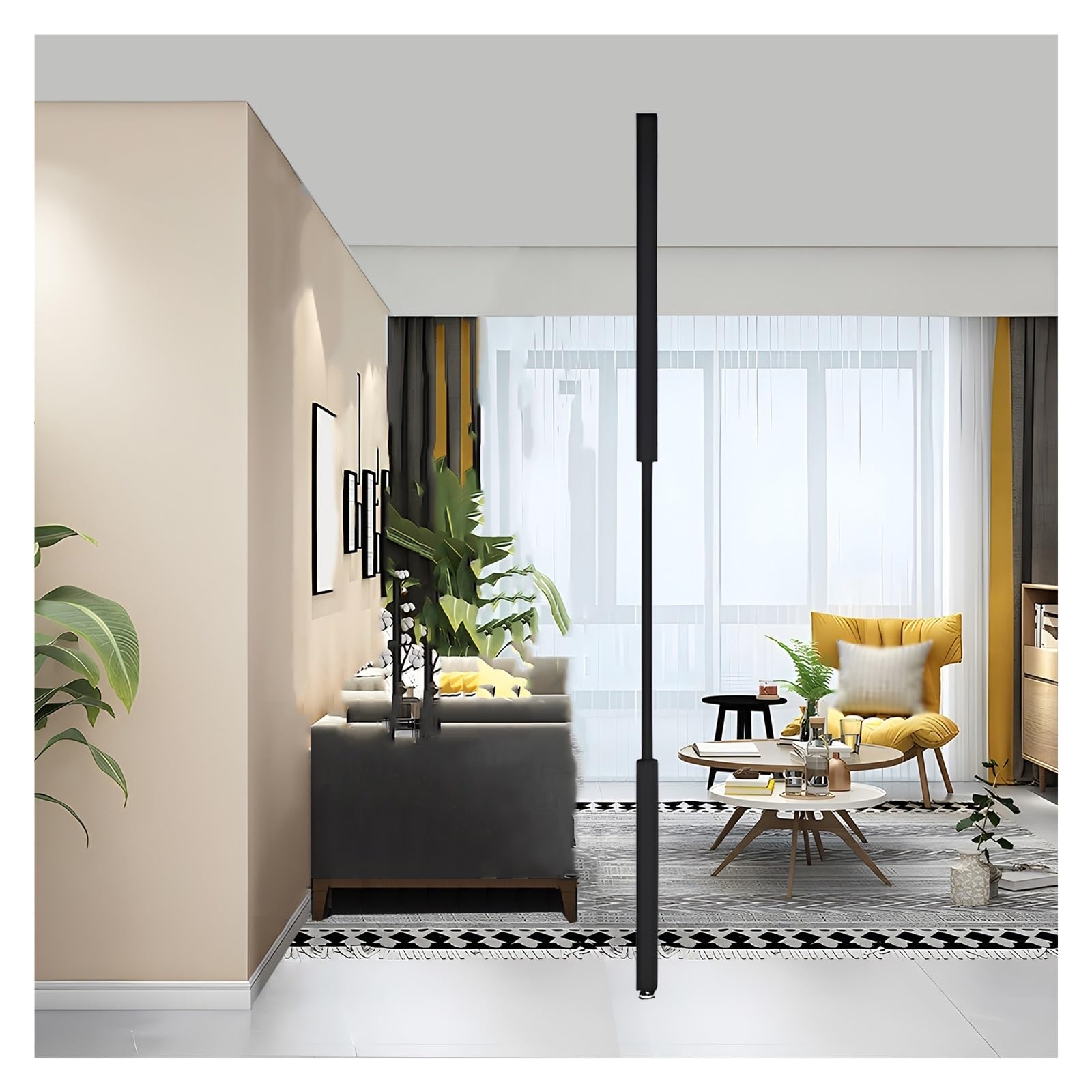 GLETSF Black Room Divider Privacy Screen - 2.4M Tall Standing Wall Partition For Living Room, Restaurant & Bedroom - 10 Pcs, 105Cm - Stylish Privacy Solution-1 Pcs-110cm/43.3in/3.6ft