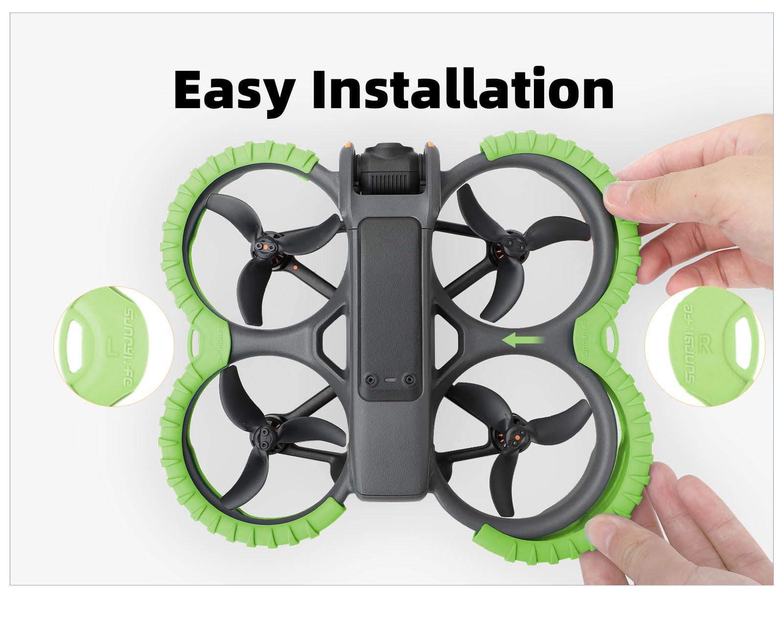 DJI Avata 2 TPU Propeller Guard Anelli di Protezione Paraurti Posteriore Nero Set
