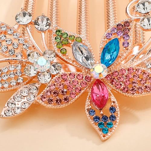 Miniatura 5 de Aimimier Peine de pelo francés de cristal para boda, con diamantes de imitación, para novia, dientes largos, barette, accesorios de lujo para el