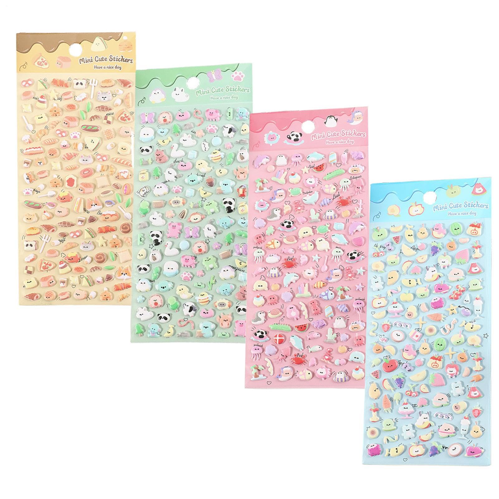 3D Stickers for Kids, Animal Decals Scrapbooking Supplies, Decorative Bunny Bubble Decals Toys, for Classroom Diary Scrapbook Pencil Case Tablet Luggage Planner Journals Laptop Boys Girls Students
