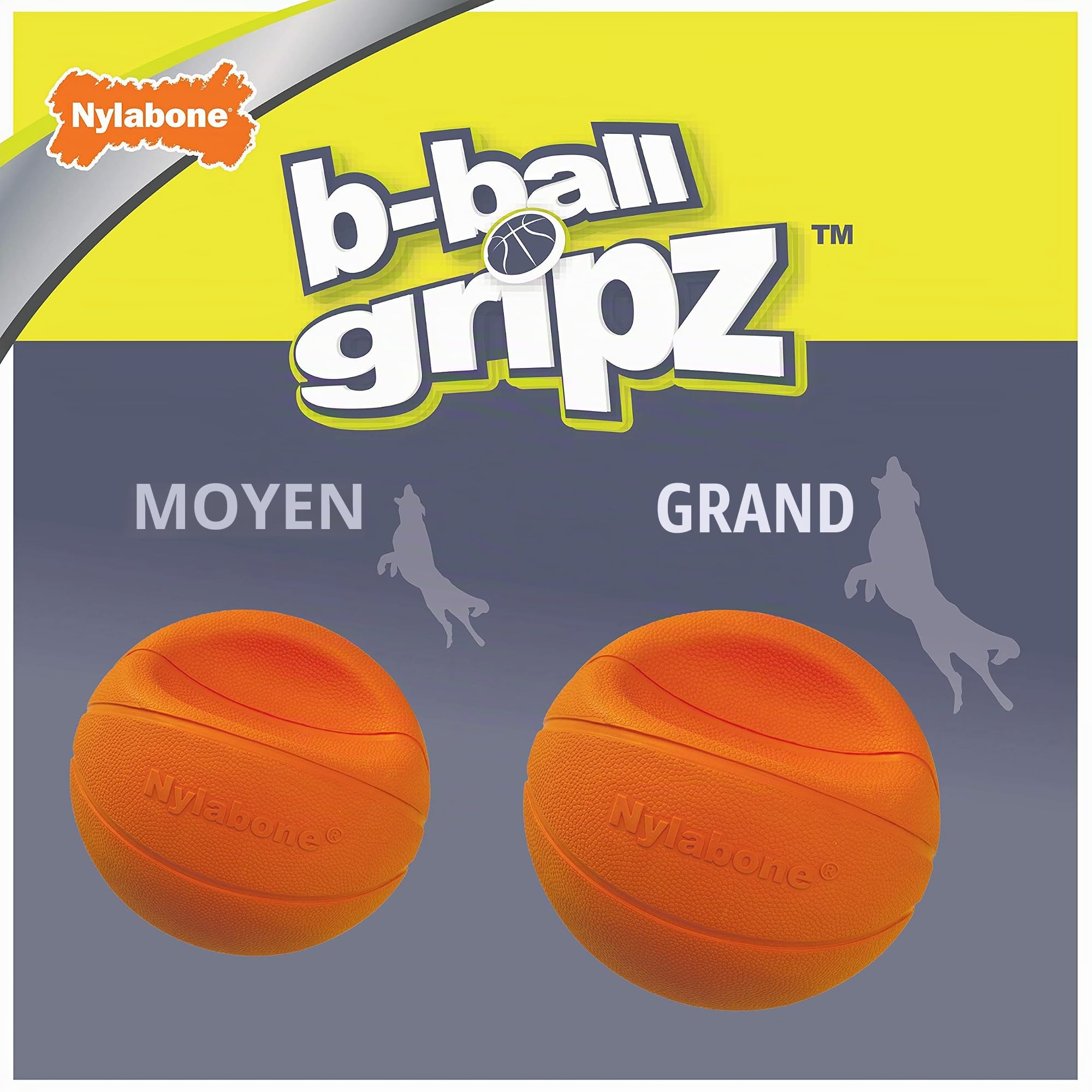 Nylabone Power Play Gripz B-Ball Ballon de Basketball pour Chien Taille L