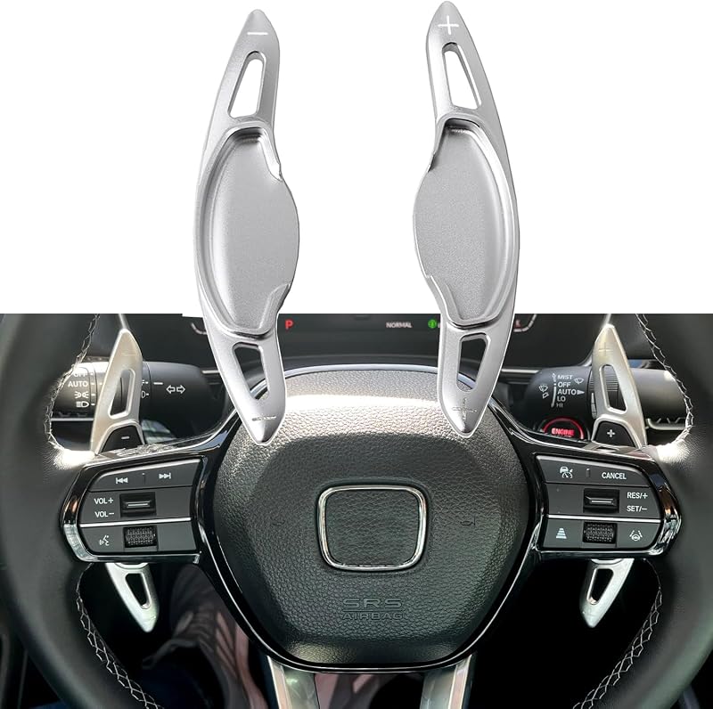 Extensores de Paddle Shift para Volante TLIFORT em Liga de Alumínio para Honda Accord, Civic e CR-V – Par Prateado