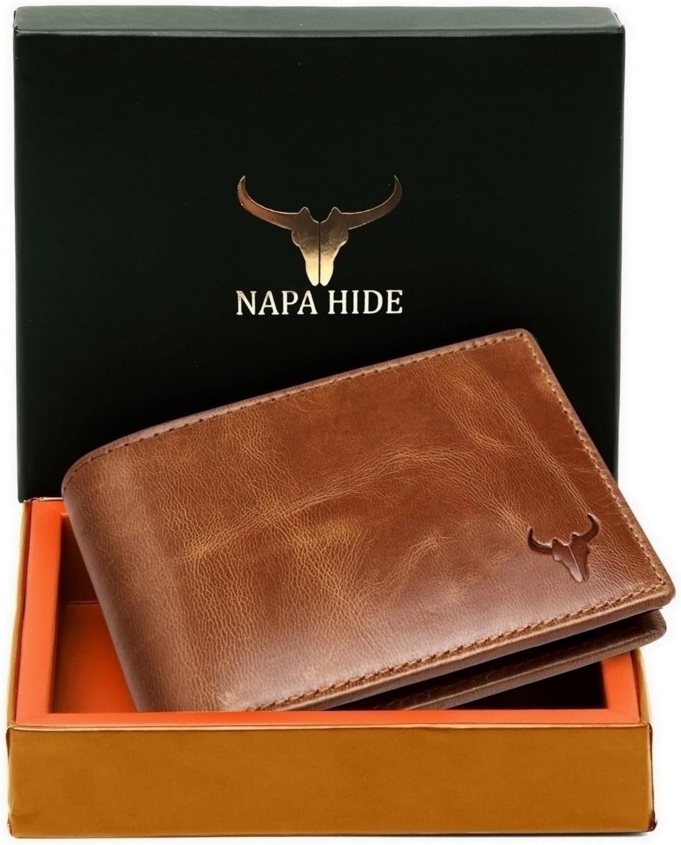 NAPA HIDE Leather Wallet for Men I Handcrafted I Multiple Credit/Debit Card Slots I 2 Currency Compartments I 2 Secret Compartments