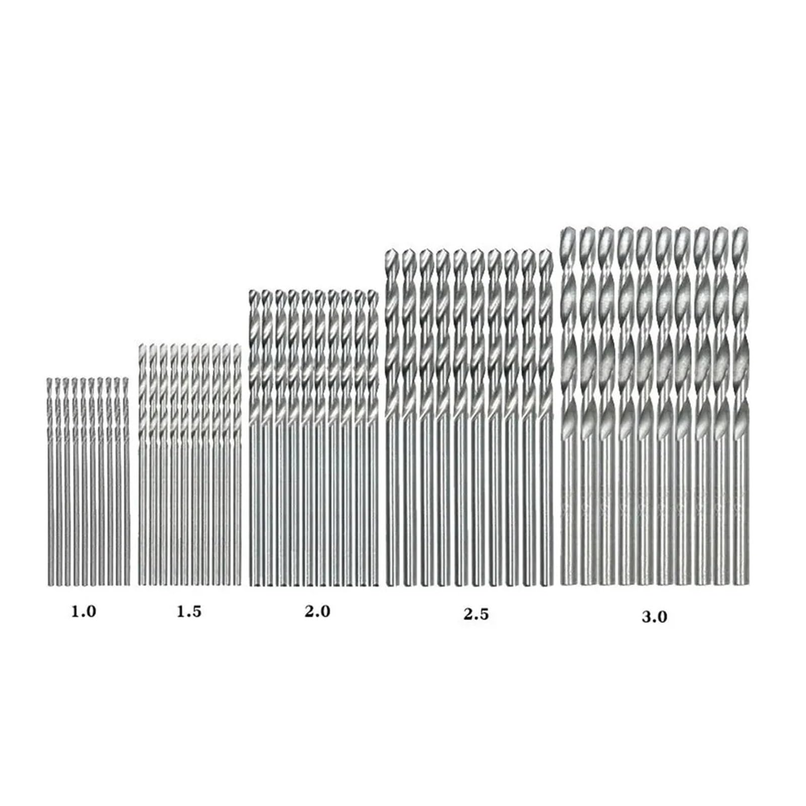 Set di punte elicoidali da 100 pezzi 1-3mm, micro punte in acciaio ad alta velocità per trapano elettrico a mano, lavorazione del legno fai da te e accessori per utensili domestici(1mm-3mm(200pcs))