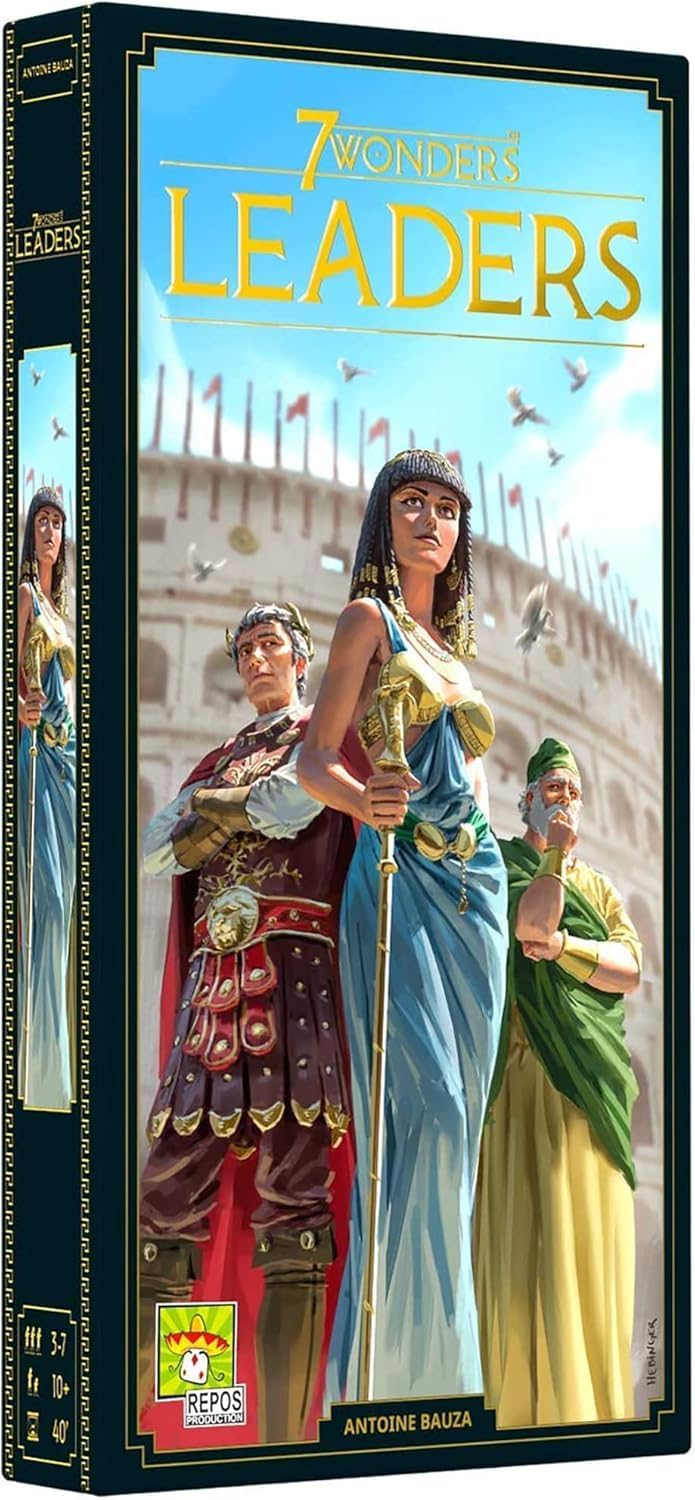 7 Wonders Leaders Board Game EXPANSION - Unleash the Power of Exceptional Leaders, Civilization Strategy Game for Kids and Adults, Ages 10+, 3-7 Players, 40 Min Playtime
