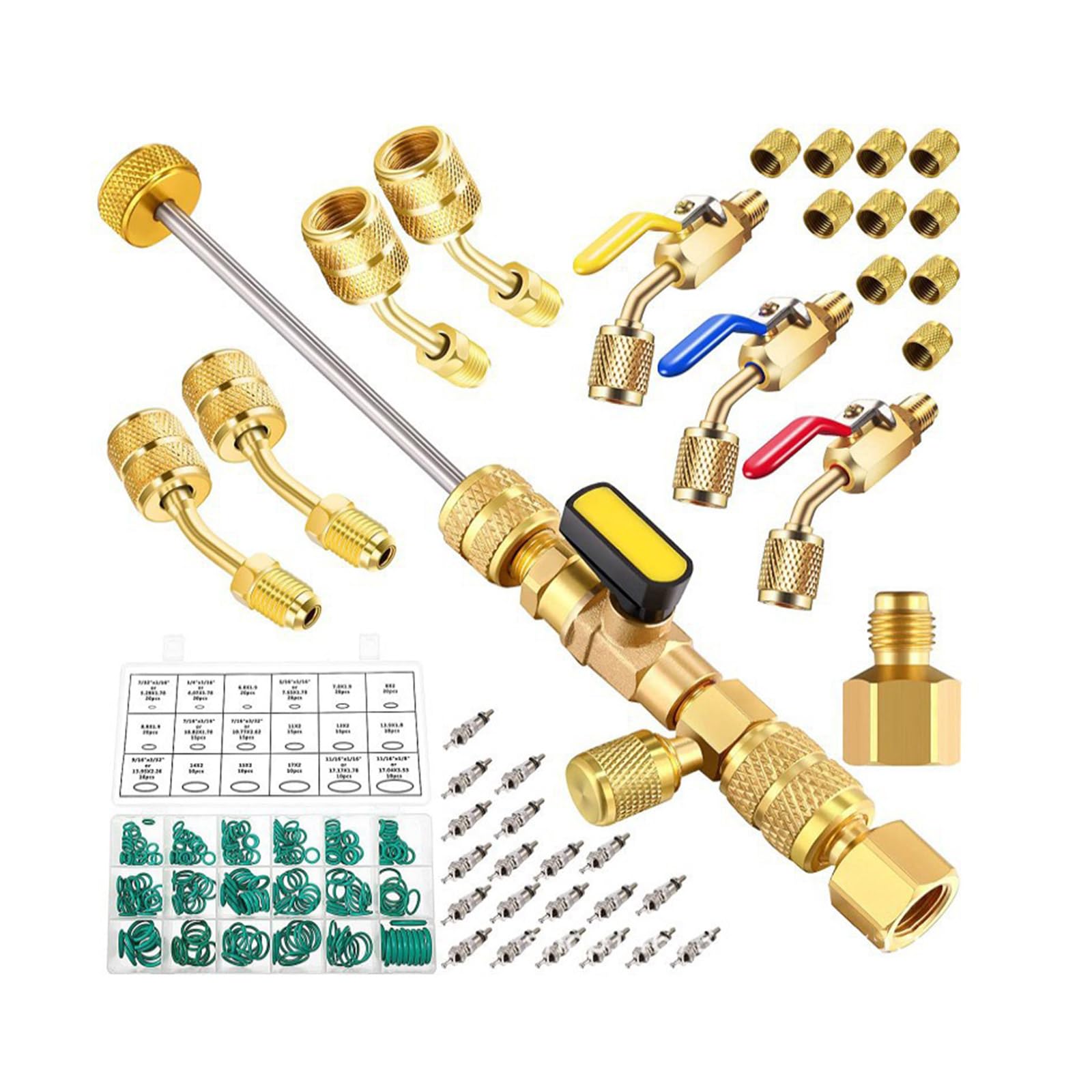 Tsophreniq Multicolor Hvac Remover Tool With Angled Brass Adapters For R410a Refrigerant Ports Maintenance Air Conditioning Tools & Equipment Removal Tool Ac Removal Ac Tools For Hvac