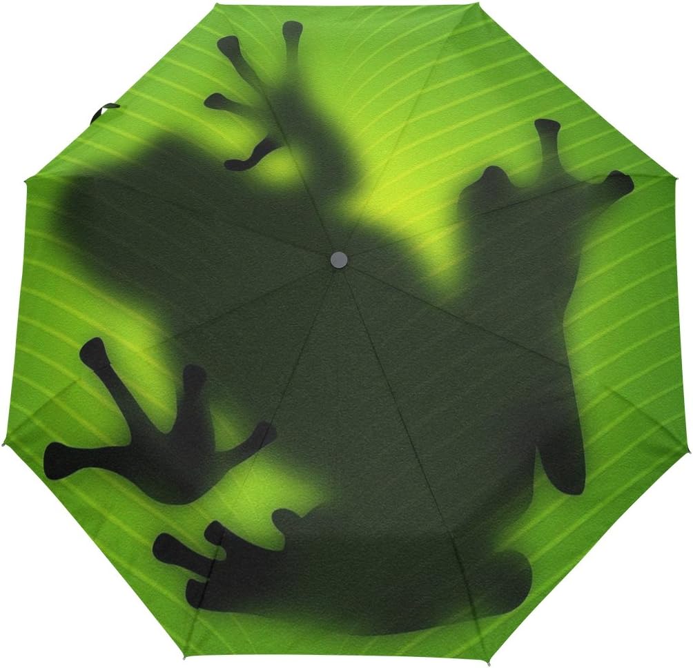 NaanleCute Red Eyed Tree Frog Auto Open Close Foldable Windproof Travel Umbrella