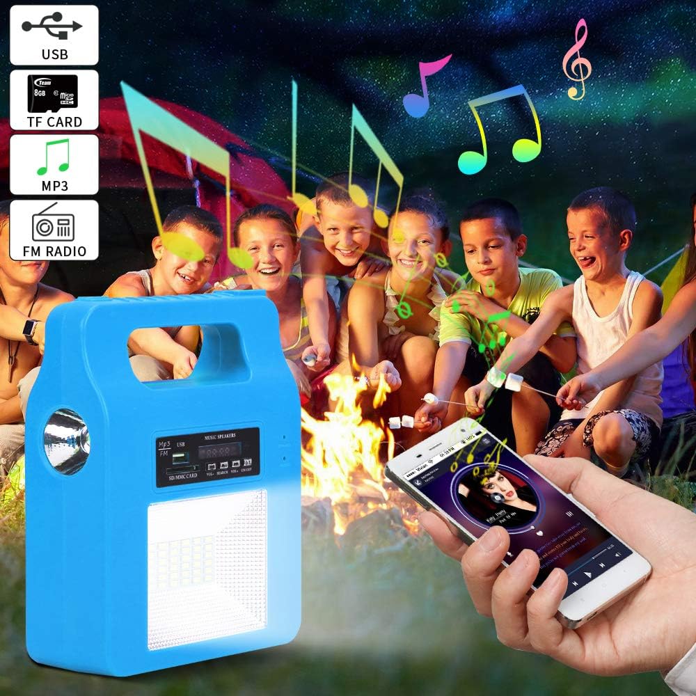 Portable Solar Generator Lighting Kit - 12000mAh Solar Powered Electric Generator System with Solar Panels 3 LED Lamps for Outdoor Camping Home Emergency Backup Power Supply Hurricane : Patio, Lawn & Garden