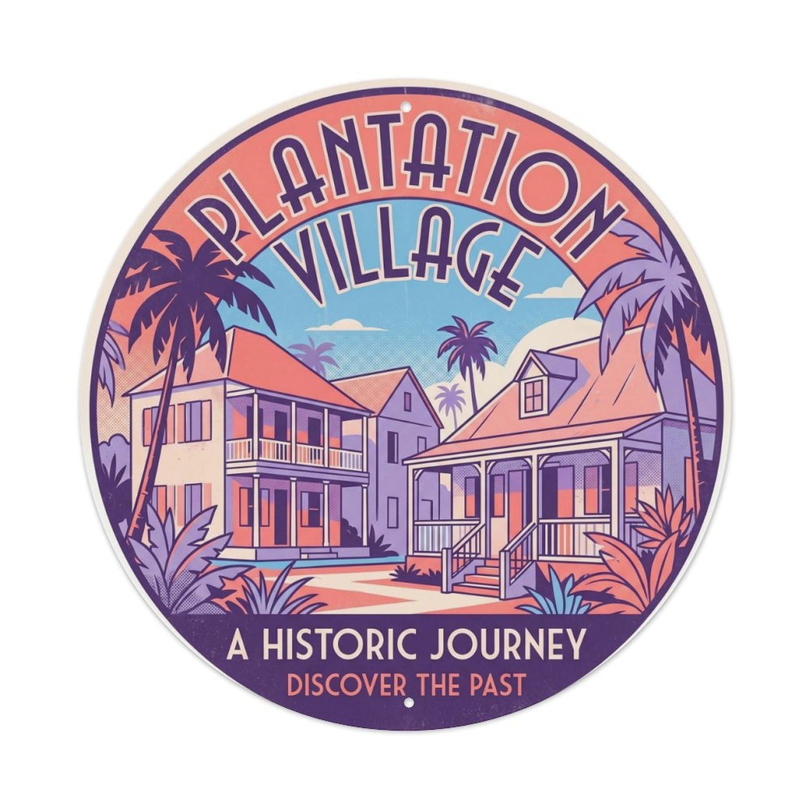 Plantation Village Hawaii Historic Travel Landmark Metal Tin Sign