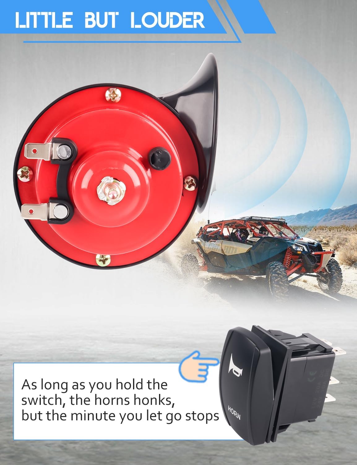 Chelhead UTV Turn Signal Kit with Horn 12V UTV Street Legal Kit with Rocker Switch Plug and Play Blinker Kit Compatible With Polaris, Can-Am, Kawasaki, Arctic Cat, CFMOTO, Pioneer