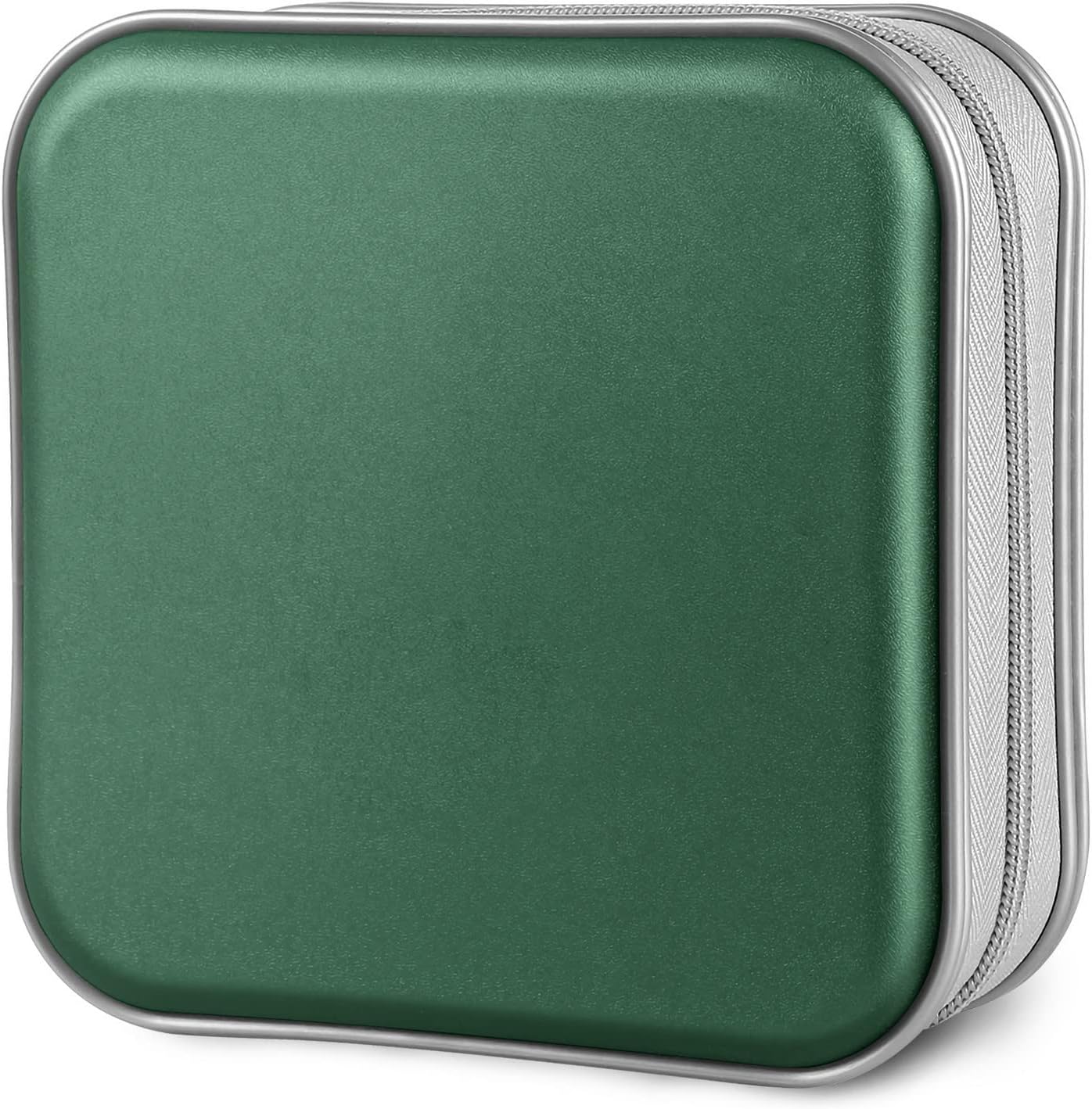 CD Case, 40 Capacity CD/DVD Case Holders Wallet Hard Plastic DVD Disc Cases Storage Binder for Car Home Office Travel (Dark Green)