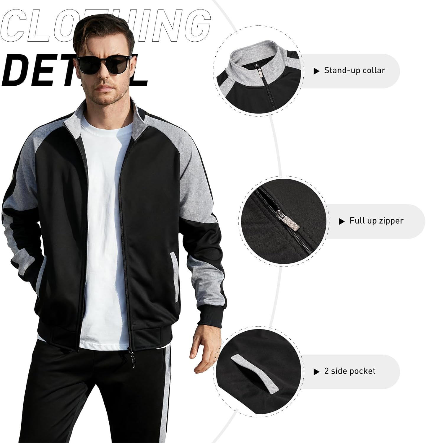 LBL Leading the Better Life Mens Track Suits Casual Full Zip Sweat Suit Active Jackets and Pants 2 Piece Outfits - Image 3