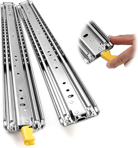 Toboganes de cajones resistentes, 18, 20, 22, 24, 26, 28, 30, 32, 34, 36, 38, 40, 44, 48, 60 pulgadas, 500 libras, capacidad de carga de cajón,