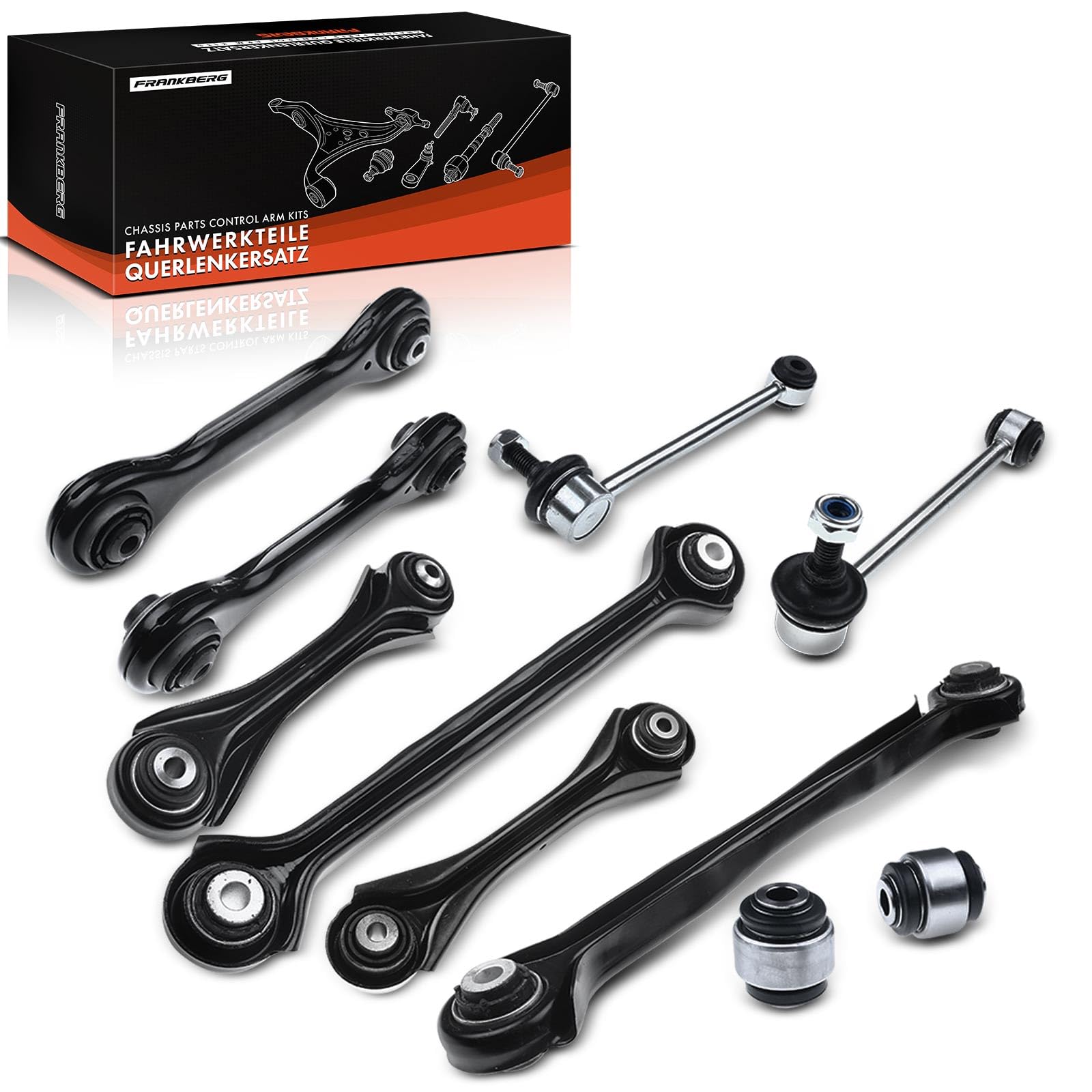 Frankberg Wishbone Arm 10 pcs Rear Compatible with 1 Series E81 E87 2004-2009 1 Series Cabriolet E88 2007-2009 3 Series E90 2004-2009 3 Series Touring E91 2004-2009 3 Series Coupe E92 2005-2009