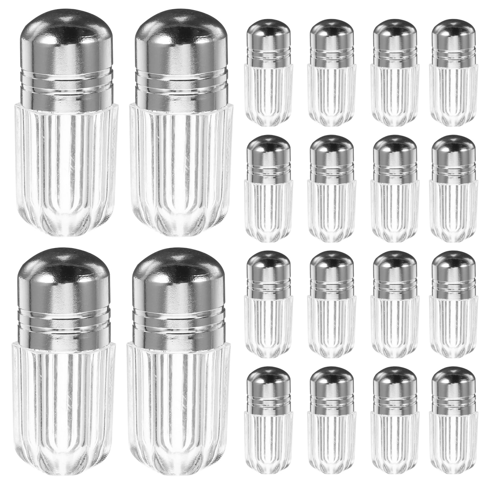Healeved 20Pcs Mini Plastic Pill Bottles with Secure Caps Clear Travel Vials for Pills Capsules Medicine Storage and Small Item Organizer