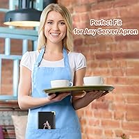 Vista 6 de FIODAY Libro de servidor, libros de servidores del alfabeto para camarera, libro de camarera de cuero con bolsillo con cremallera, libro de servir