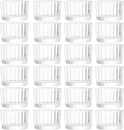Tealight Candle Holders, Votive Candle Holder, Glass Candle Holders, Bulk for Wedding Table Centerpieces, Home Decor, Clear,24 PCS