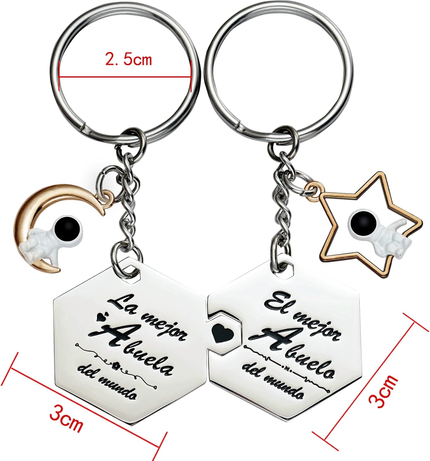 Miniatura 2 de LParkin 2 llaveros para abuelos acero inoxidable, regalo abuelo, regalos para abuelas, colgante con grabado, juego de llaveros regalos de Navidad,