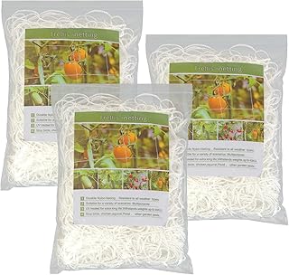 5 x 30ft Trellis Netting, 3pcs Plastic Plant Trellis Net Heavy-Duty Polyester Grow Net, White Garden Trellis Netting for Climbing Plants Beans Tomatoes Peas Pumpkin Flowers Vine Fruits & Vegetables